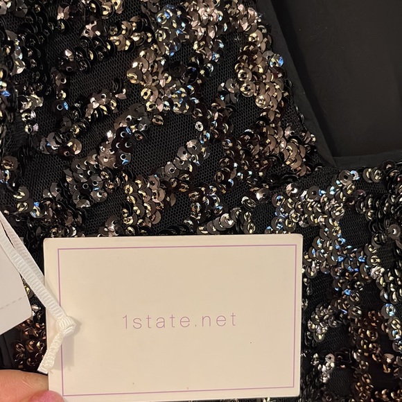 1.State Sparkly gold sequin party dress size S - Picture 12 of 17